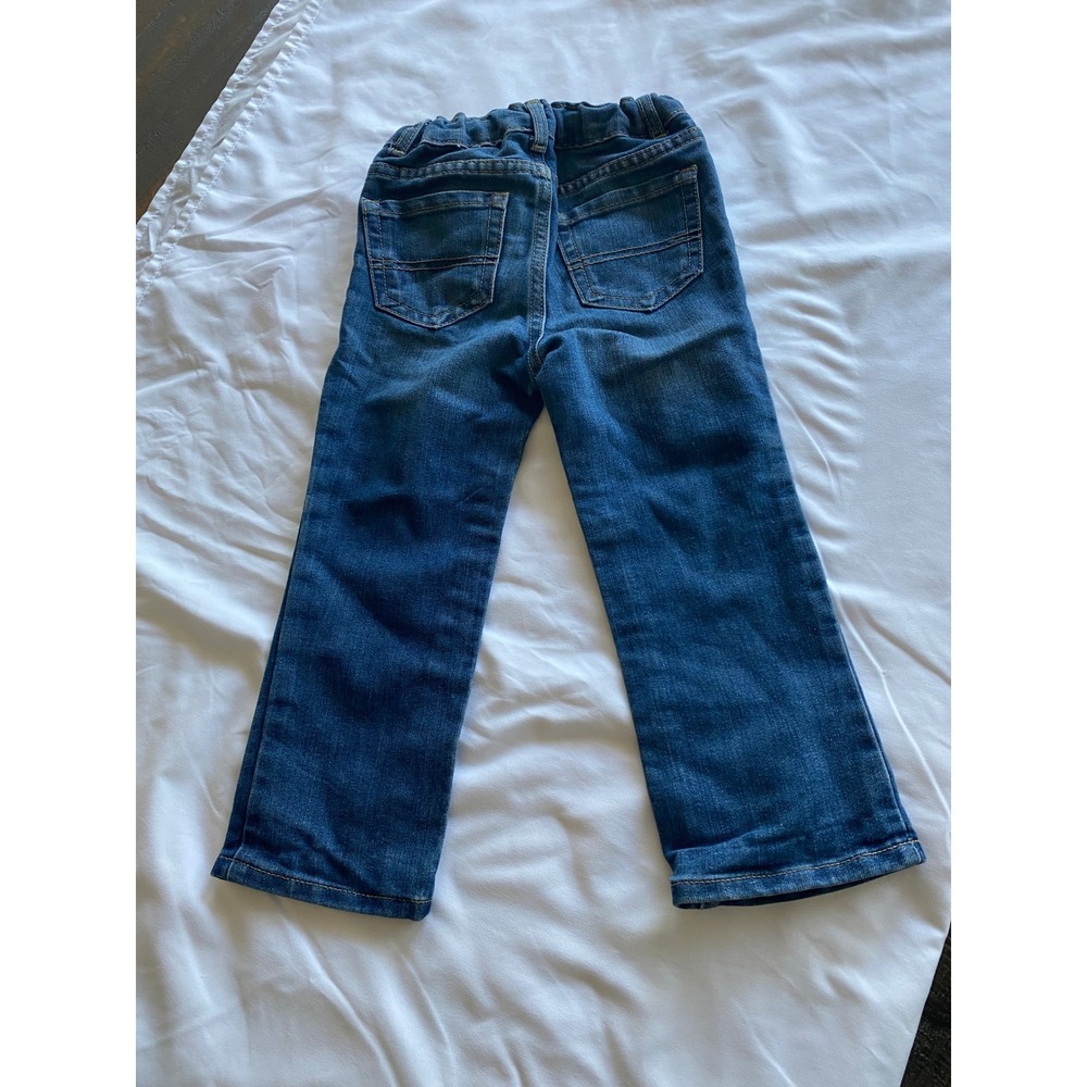 Childrens Place Boys Denim Bootcut Jeans Size 3T Blue Adjustable Waist - Picture 2 of 12